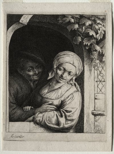 Venkovská něžnost (vesnická romantika) od Adriaen van Ostade