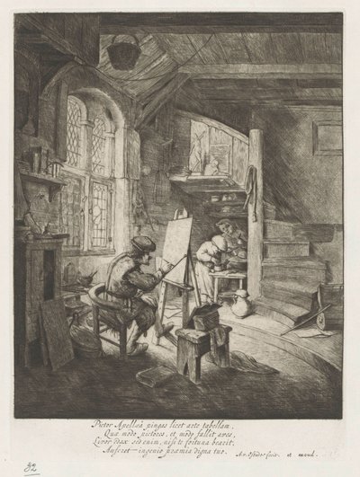 Malíř ve svém ateliéru od Adriaen van Ostade