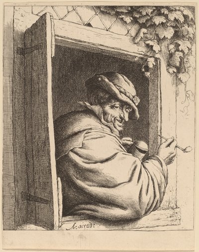 Kuřák u okna od Adriaen van Ostade