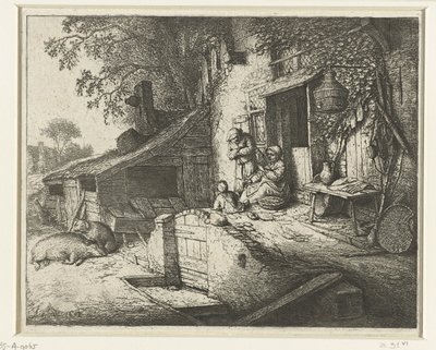 Točící se žena před domem špindíra od Adriaen van Ostade