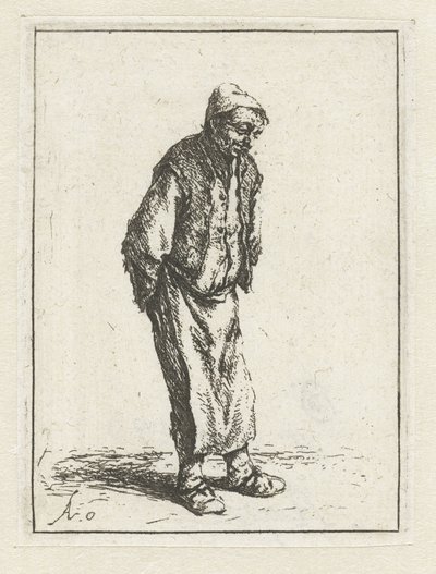Stojící farmář s rukama za zády Žebrák s rukama za zády od Adriaen van Ostade