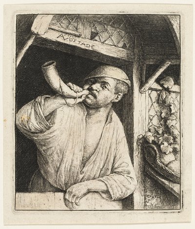 Baker troubí na roh od Adriaen van Ostade