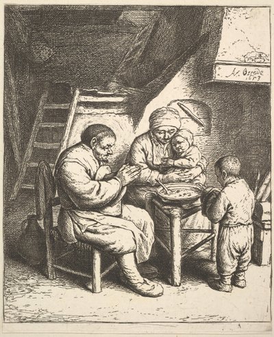 Požehnání, 1610-85. od Adriaen van Ostade