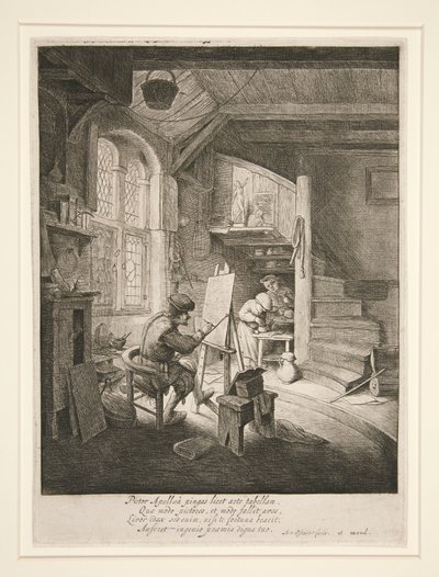 Malíř ve svém ateliéru od Adriaen van Ostade
