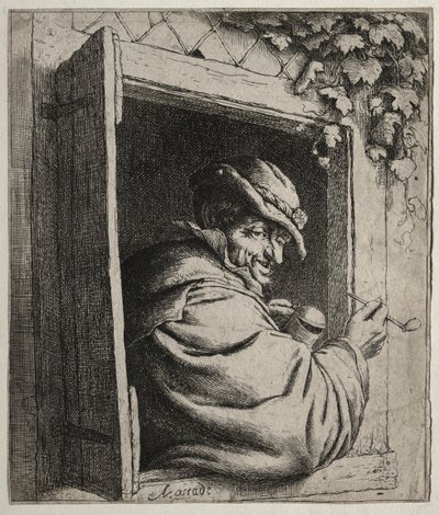 Kuřák u okna od Adriaen van Ostade