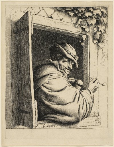 Kuřák u okna od Adriaen van Ostade