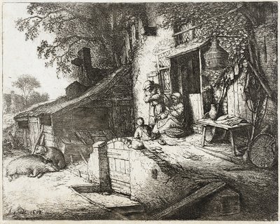 Žena při předení od Adriaen van Ostade