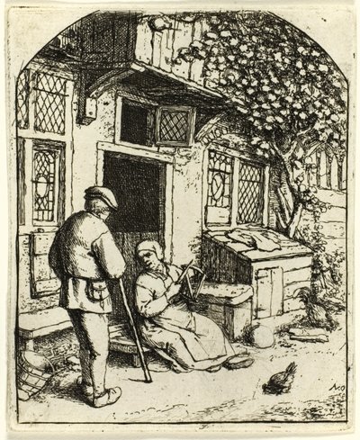 Žena navíjející se na cívku od Adriaen van Ostade