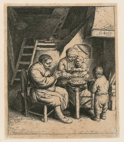 Modlitba před jídlem od Adriaen van Ostade