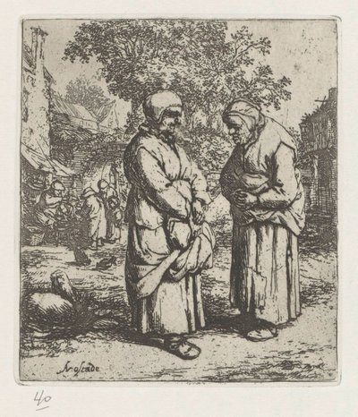 Dvě staré ženy v rozhovoru od Adriaen van Ostade