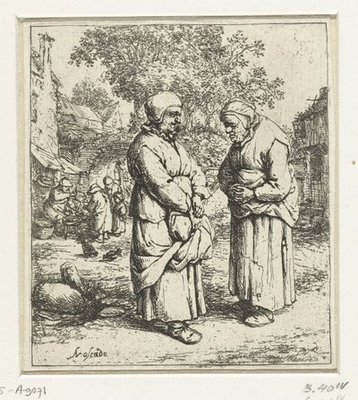 Dvě staré ženy v rozhovoru od Adriaen van Ostade
