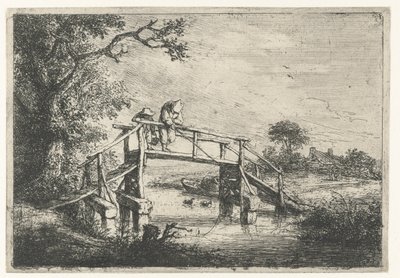 Dva rybáři na mostě rybář od Adriaen van Ostade