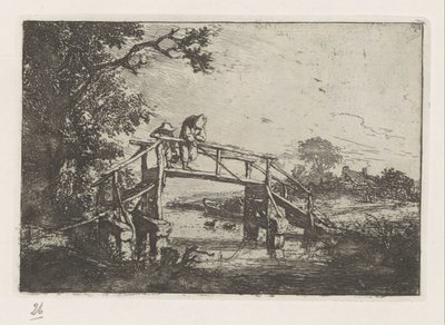 Dva rybáři na mostě od Adriaen van Ostade