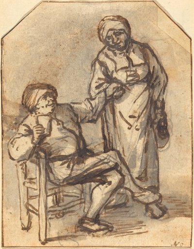 Dva sedláci pijí od Adriaen van Ostade