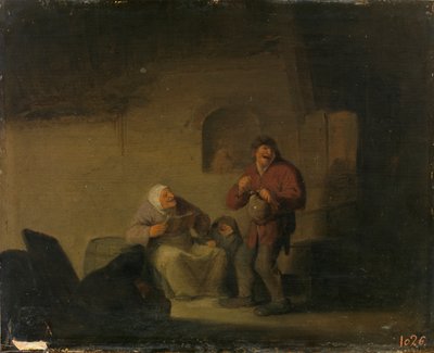 Dva sedláci a zpívající žena od Adriaen van Ostade