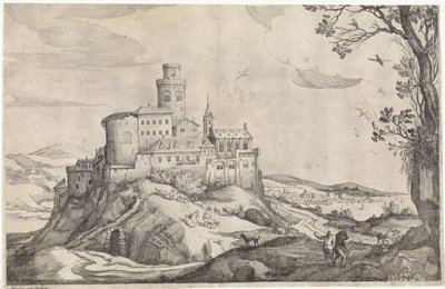 Krajina s hradem na hoře od Adriaen van Stalbemt