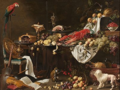Banketové zátiší. 1644 od Adriaen van Utrecht