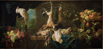Zátiší- hra, zelenina, ovoce, kakadu od Adriaen van Utrecht