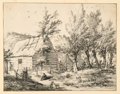 Usedlost za řadou vrb hlavatých od Adriaen van de Velde
