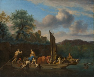 Italská krajina s trajektem od Adriaen van de Velde