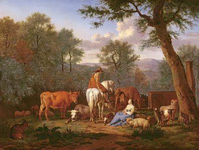 Krajina s dobytkem a postavami, 1664 od Adriaen van de Velde