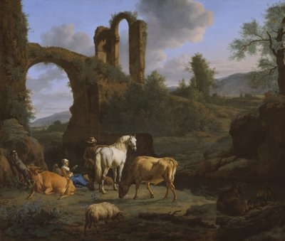 Pastorační krajina s ruinami, 1664 od Adriaen van de Velde