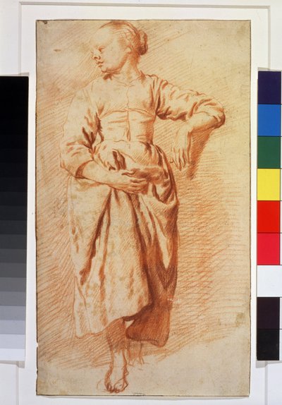 Žena v rolnických šatech. 1670-1675 (křída) od Adriaen van de Velde