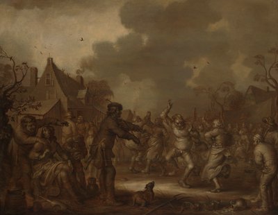 Tančící rolníci od Adriaen van de Venne