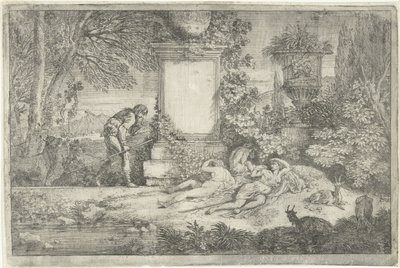 Spící pastýřky Krajiny, série 1 (název série) od Adriaen van der Kabel