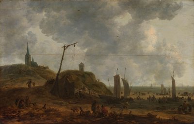 Pláž v Katwijku od Adriaen van der Kabel