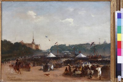 Balaganové na Martově poli v Petrohradě od Volkova, Adriana Markoviče (1827-1873). Olej na plátně od Adrian Markovich Volkov