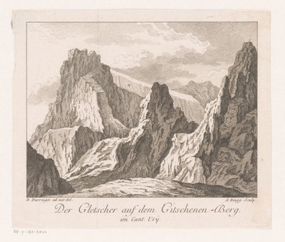 Pohled na ledovec v Alpách Der Gletscher auf dem Gitschenen-Berg (název na objektu) od Adrian Zingg