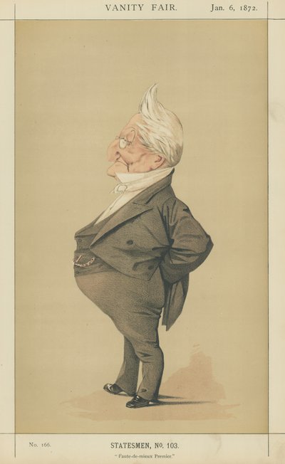 Adolphe Thiers (barevná litografie) od Adriano Cecioni