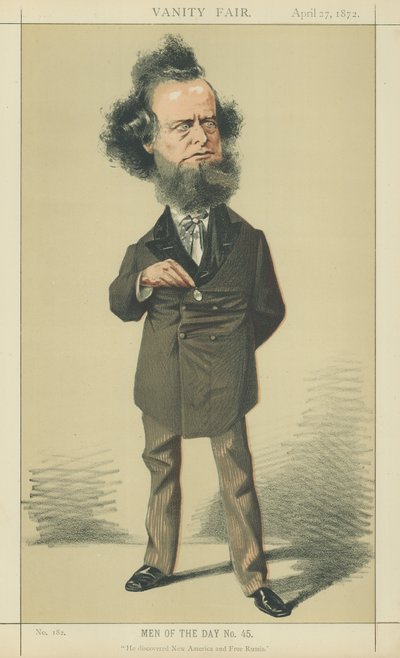 Pan William Hepworth Dixon (barevná litografie) od Adriano Cecioni