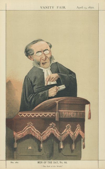 Reverend John Cumming (barevná litografie) od Adriano Cecioni