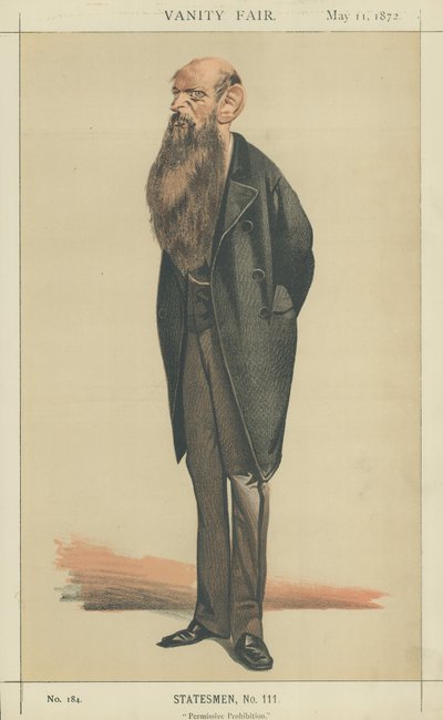 Sir Wilfrid Lawson (barevná litografie) od Adriano Cecioni