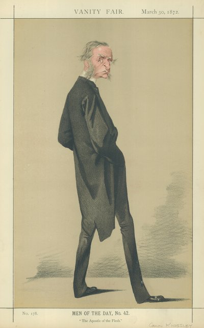 Reverend kanovník Charles Kingsley (barevná litografie) od Adriano Cecioni