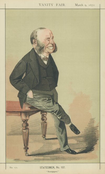 W H Smith (barevná litografie) od Adriano Cecioni
