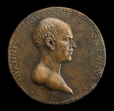 Giovanni Gioviano Pontano, 1426-1503, básník [avers], 1488 nebo později. od Adriano Fiorentino