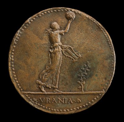 Urania Walking to Right, Holding a Globe and Lyre [reverse], 1488 nebo později. od Adriano Fiorentino