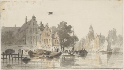 Panoráma města s kanálem od Adrianus Eversen