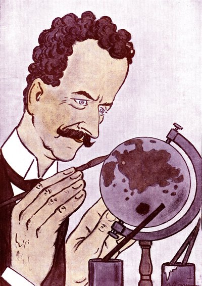 Kreslený film Philippe Berthelot (1866-1934) francouzský politik a diplomat - kresba Adrien Barrere (1877-1931) z Fantazia od Adrien Barrere