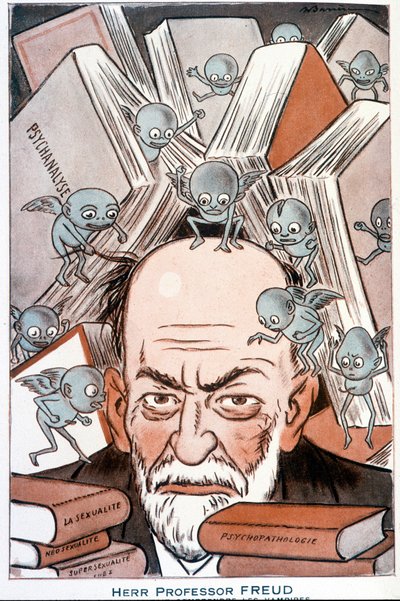 Kreslený film Sigmunda Freuda „Ten, který dává upírům rozumět“““ – Ilustrace Adriena Barrere (1877-1931) ve „“Fantasio“““ z 15.5.1931 od Adrien Barrere