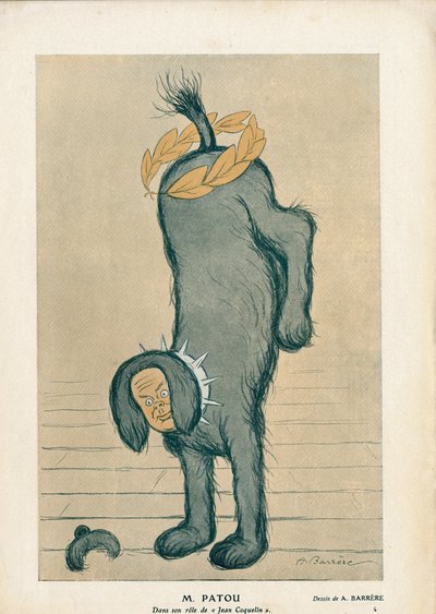 Postava z dílu “” Chantecler”” Edmonda Rostanda Jean Coquelina v roli psa Patou - Fantasio od Adrien Barrere