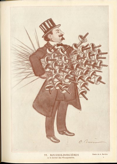Fantasio, ca. 1912_4_1 - Ilustrace A Barrere (1874-1931): Šerm - Rouzier Dorcieres od Adrien Barrere