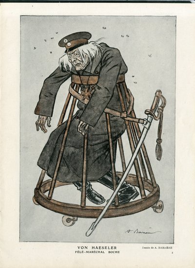 Fantasio, ca. 1916_6_1 - Ilustrace A Barrere (1874-1931): Válka 14-18, Německo Prusko, data ověření - Von Haesler - Senilisation od Adrien Barrere
