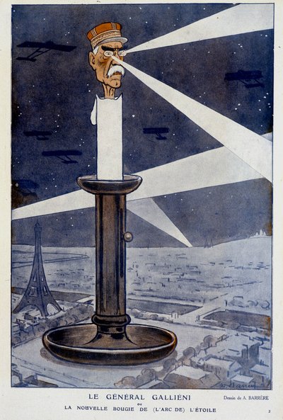 Generál Gallieni nebo nová svíčka (z luku) hvězdy. Ve Fantasiu 1.12.1915. Kresba A. Barrère. od Adrien Barrere