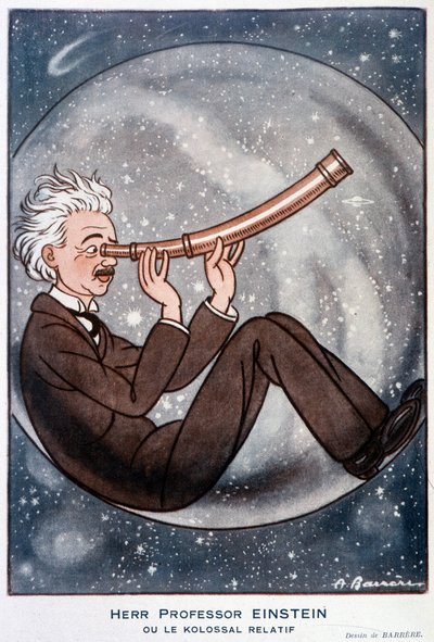 Pan profesor Einstein nebo příbuzný Kolossal - Ilustrace Adriena Barrere (1877-1931) ve „“Fantasio“““ z 1.3.1931 od Adrien Barrere