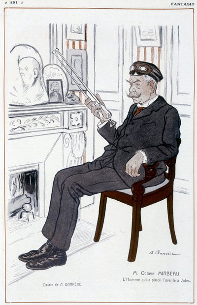 Vtipná kresba na Octave Mirbeau od Barrère - ve "" Fantasio "", z 1.4.1908 od Adrien Barrere