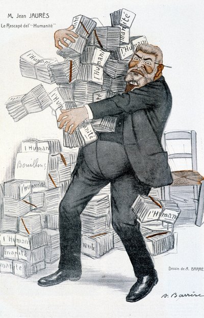 Jean Jaures, “”přeživší lidstva””” - od Adriena Barrere (1877-1931), v “”Fantasio”””” z 1.11.1906 od Adrien Barrere